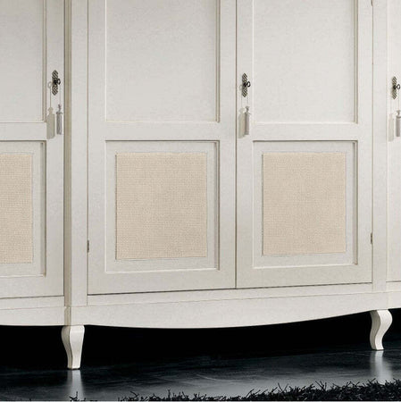MOBILI-2G---Armadio-classico-4-porte-paglia-di-vienna-Legno-bianco-shabby-286x65x255