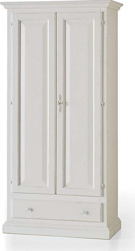 MOBILI-2G---ARMADIO-CLASSICO-IN-LEGNO-2-PORTE-SHABBY-BIANCO-90X45X180