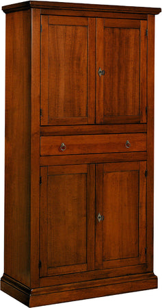 MOBILI-2G---ARMADIO-DISPENSA-4-PORTE-ARTE-POVERA-IN-LEGNO-TINTA-NOCE-80x40x150