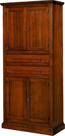MOBILI-2G---ARMADIO-DISPENSA-4-PORTE-ARTE-POVERA-IN-LEGNO-TINTA-NOCE-80x40x170