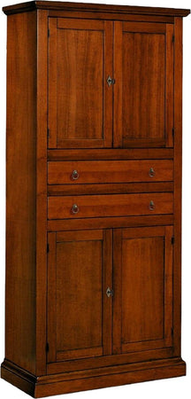 MOBILI-2G---ARMADIO-DISPENSA-4-PORTE-ARTE-POVERA-IN-LEGNO-TINTA-NOCE-80x40x170