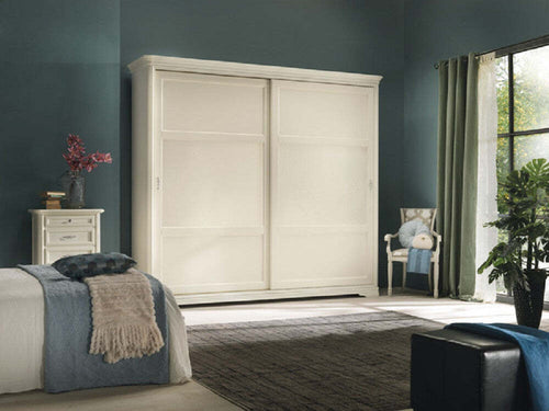 MOBILI-2G---ARMADIO-SHABBY-2-ANTE-SCORREVOLI-IN-LEGNO-MASSELLO-AVORIO-L.280-P.65-H.250