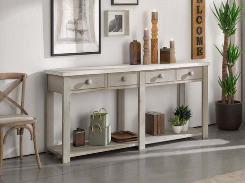 MOBILI-2G---BANCONE-4-CASSETTI-1-RIPIANO-SHABBY-GRIGIO-IN-LEGNO-MASSELLO
