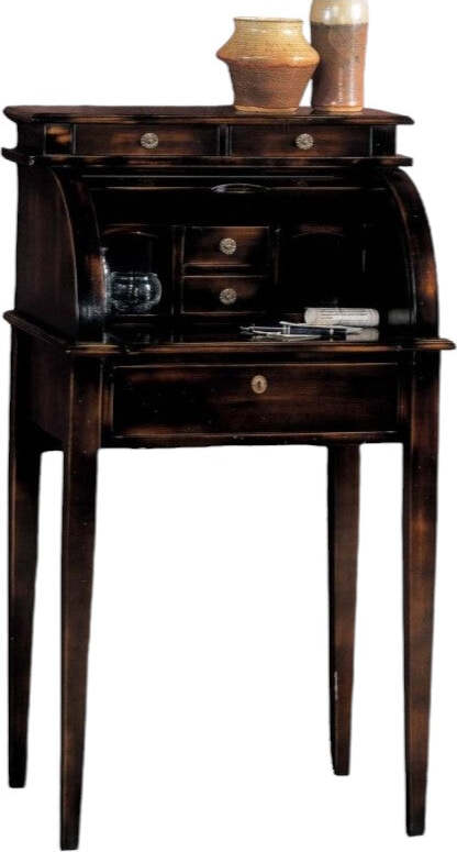 MOBILI-2G---Bureau-5-cassetti-in-legno-noce-consumato-shabby-55X41x100