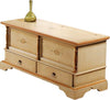 MOBILI-2G---Cassapanca-in-legno-2-cassetti-avorio-con-profilo-ocra-L.120-x-P.46-H.51