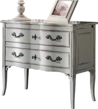 MOBILI-2G---Cassettiera-2-cassetti-Legno-bianco-Shabby-chic-92x44x79