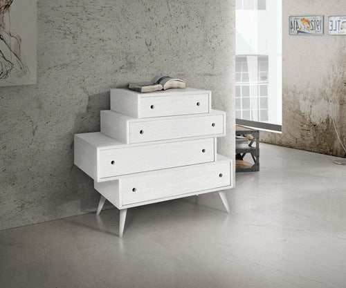 MOBILI-2G---CASSETTIERA-4-CASSETTI-IN-ABETE-BIANCO-SPAZZOLATO-110X45X95