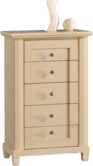 MOBILI-2G---CASSETTIERA-5-CASSETTI-CLASSICA-IN-LEGNO-AVORIO-PATINATO-63X37X99
