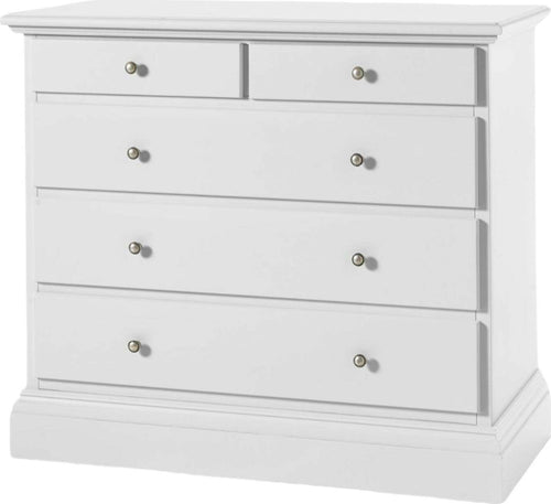 MOBILI-2G---CASSETTIERA-5-CASSETTI-CLASSICA-SHABBY-BIANCO-117x51x101