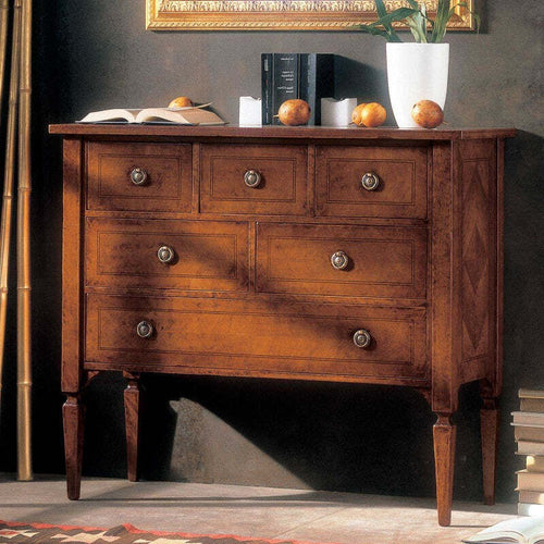 MOBILI-2G---Cassettiera-6-cassetti-Classica-intarsio-Legno-bassano-100x40x87