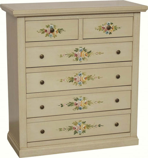 MOBILI-2G---Cassettiera-6-cassetti-in-legno-shabby-avorio-anticato-decorato-86x40X96