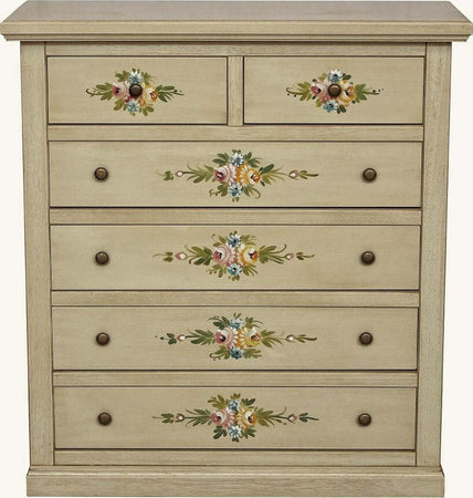 MOBILI-2G---Cassettiera-6-cassetti-in-legno-shabby-avorio-anticato-decorato-86x40X96
