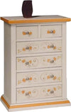 MOBILI-2G---Cassettiera-6-cassetti-in-legno-shabby-bianco-anticato-decorato-62x37X93
