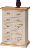 MOBILI-2G---Cassettiera-6-cassetti-in-legno-shabby-bianco-anticato-decorato-62x37X93