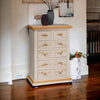 MOBILI-2G---Cassettiera-6-cassetti-in-legno-shabby-bianco-anticato-decorato-62x37X93