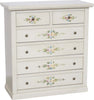 MOBILI-2G---Cassettiera-6-cassetti-in-legno-shabby-bianco-anticato-decorato-86x40X96
