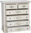 MOBILI-2G---Cassettiera-6-cassetti-in-legno-shabby-bianco-anticato-decorato-86x40X96