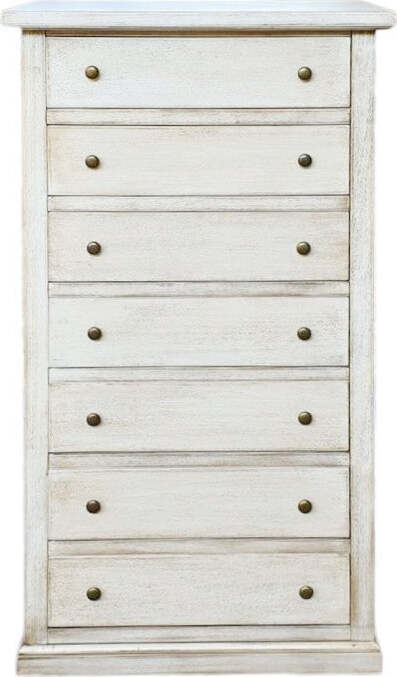 MOBILI-2G---Cassettiera-7-cassetti-in-legno-shabby-bianco-anticato-70x40X120