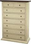 MOBILI-2G---Cassettiera-8-cassetti-in-legno-shabby-avorio-anticato-noce-87x40X125