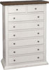 MOBILI-2G---Cassettiera-8-cassetti-in-legno-shabby-bianco-e-noce-87x40X125