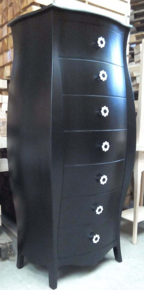 MOBILI-2G---CASSETTIERA-BOMBATA-LACCATA-NERO/POMOLI-SWAROVSKI
