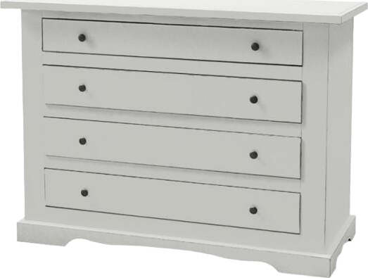 MOBILI-2G---Cassettiera-classica-4-cassetti-legno-bianco-shabby-115x50x90