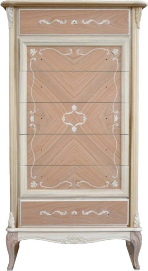 MOBILI-2G---CASSETTIERA-CLASSICA-IN-LEGNO-7-CASSETTI-IN-LEGNO-GREZZO-L.76-P.44-H.140