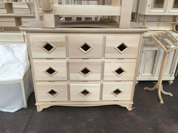 MOBILI-2G---CASSETTIERA-CLASSICA-IN-LEGNO-9-CASSETTI-GREZZO-L.147-P.55-H.119