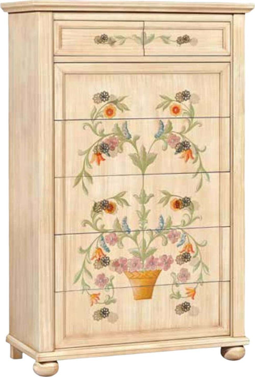 MOBILI-2G---CASSETTIERA-IN-LEGNO-LACCATO-AVORIO-PENNELLATO-CON-DECORI-L.97-P.44-H.152