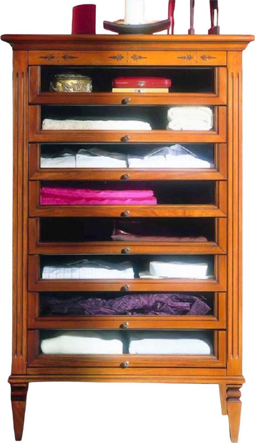 MOBILI-2G---CASSETTIERA-PORTA-CAMICIE-CLASSICA-8-CASSETTI-IN-LEGNO-FINITURA-BASSANO-L.75-P.41-H.120