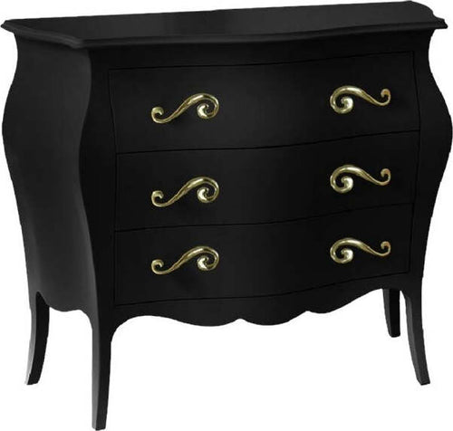 MOBILI-2G---Cassettiera-sagomata-3-cassetti-legno-nero-opaco-oro-99x41X85