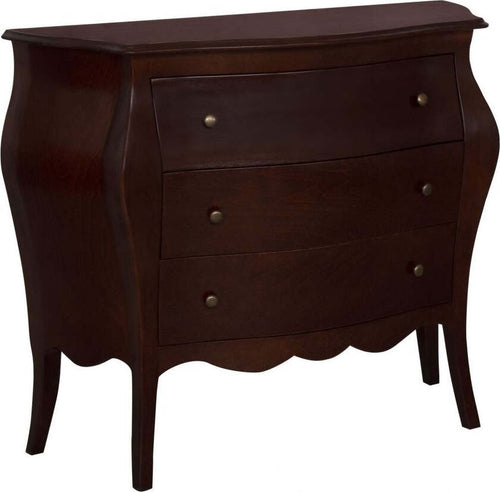 MOBILI-2G---Cassettiera-sagomata-classica-3-cassetti-legno-tinta-noce-scuro-99x41X85