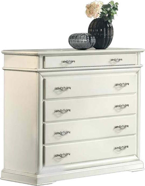 MOBILI-2G---COMÒ-5-CASSETTI-CON-RIBALTA-LACCATO-BIANCO-OPACO-LEGGERMENTE-CONSUMATO-MISURE-L.127-P.52-H.117