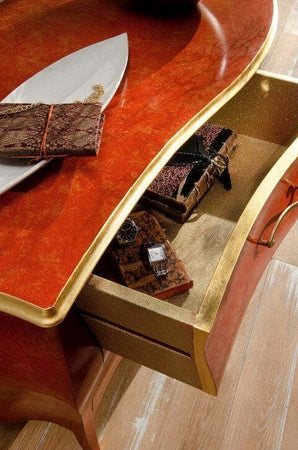 MOBILI-2G---COMÒ-BOMBATO-CLASSICO-6-CASSETTI-ARANCIONE-ORO-162x58-x85