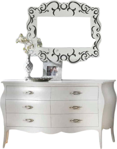 MOBILI-2G---COMÒ-BOMBATO-CLASSICO-6-CASSETTI-BIANCO-PERLATO-162X58X85