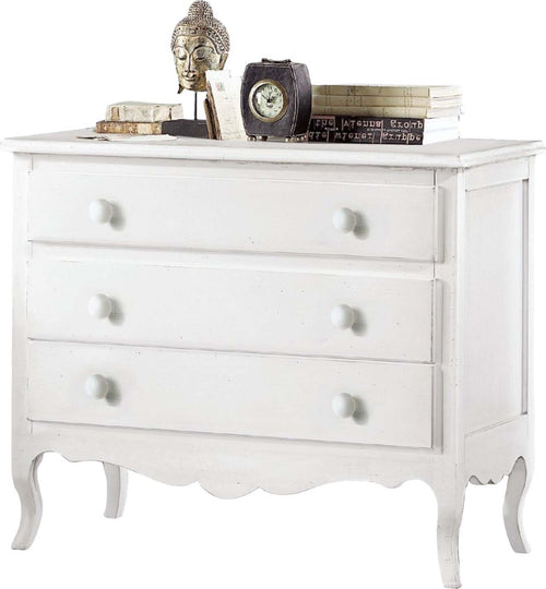 MOBILI-2G---COMO'-3-CASSETTI-CLASSICO-SAGOMATO-BIANCO-107x52X89