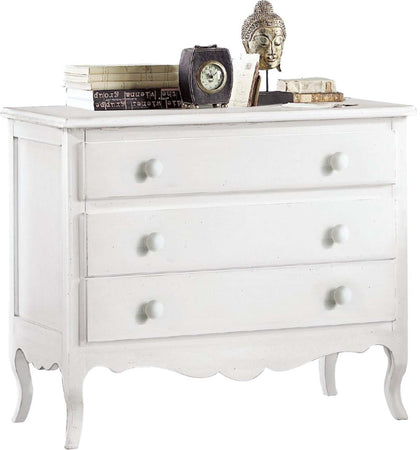 MOBILI-2G---COMO'-3-CASSETTI-CLASSICO-SAGOMATO-BIANCO-107x52X89
