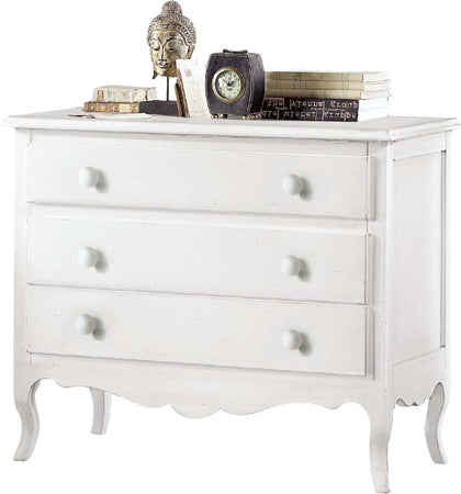 MOBILI-2G---COMO'-3-CASSETTI-CLASSICO-SAGOMATO-BIANCO-107x52X89