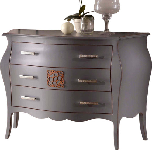 MOBILI-2G---COMO'-BOMBATO-3-CASSETTI-LEGNO-GRIGIO-SPIGOLATO-118x50x85