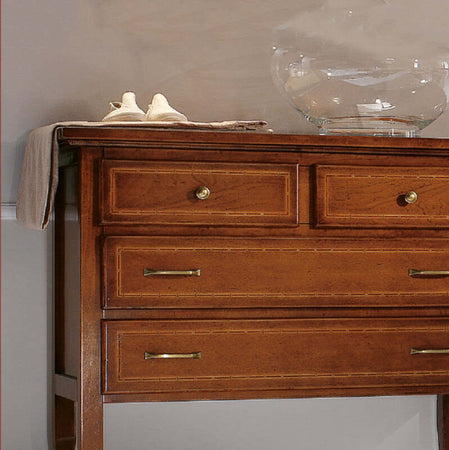 MOBILI-2G---COMO'-IN-LEGNO-4-CASSETTI-INTARSIATO-L.110-x-P.51-H.90