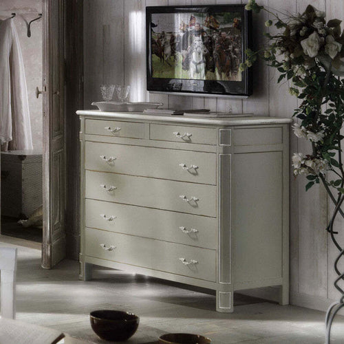 MOBILI-2G---COMO'-IN-LEGNO-6-CASSETTI-SHABBY-CHIC-L.121-P.53-H.104