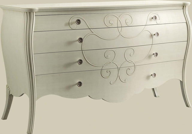 MOBILI-2G---COMO'-IN-LEGNO-BOMBATO-4-CASSETTI-GREZZO-L.170-P.60-H.98