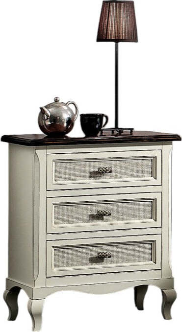 MOBILI-2G---Comodino-3-cassetti-Legno-Shabby-Bianco-bicolore-53x38x66