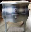 MOBILI-2G---COMODINO-BOMBATO-2-CASSETTI-LEGNO-ARGENTO-49x29X61