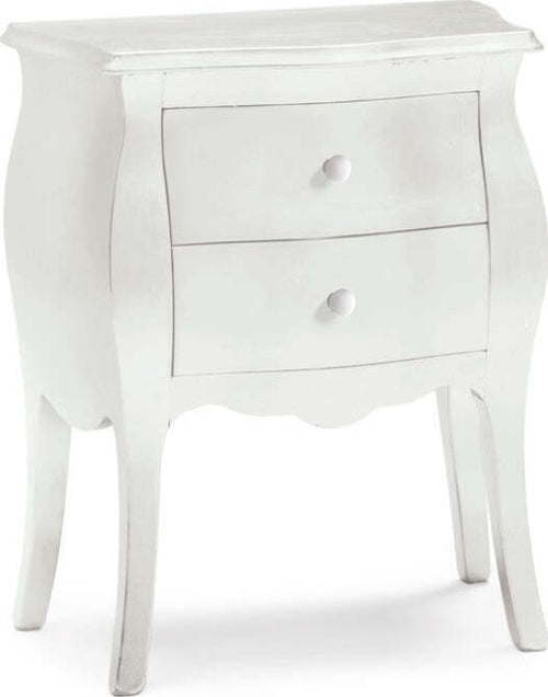 MOBILI-2G---COMODINO-BOMBATO-2-CASSETTI-LEGNO-BIANCO-OPACO-49x29x61