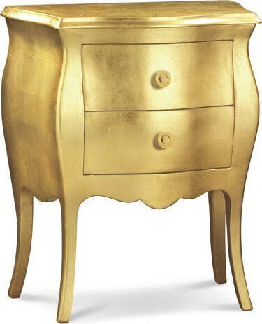MOBILI-2G---COMODINO-BOMBATO-2-CASSETTI-LEGNO-ORO-49x29x61