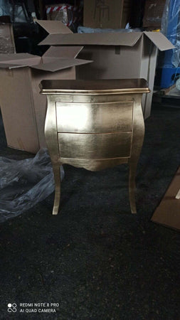 MOBILI-2G---COMODINO-BOMBATO-2-CASSETTI-LEGNO-ORO-49x29x61