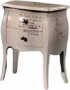 MOBILI-2G---COMODINO-BOMBATO-SHABBY-AVORIO-PATINATO-SCRITTE-50x30x60