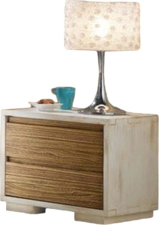 MOBILI-2G---COMODINO-IN-LEGNO-MASSELLO-SHABBY-2-CASSETTI-L.55-P.38-H.-46﻿