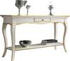MOBILI-2G---Consolle-1-cassetto-legno-bianco-oro-shabby-135X47x80